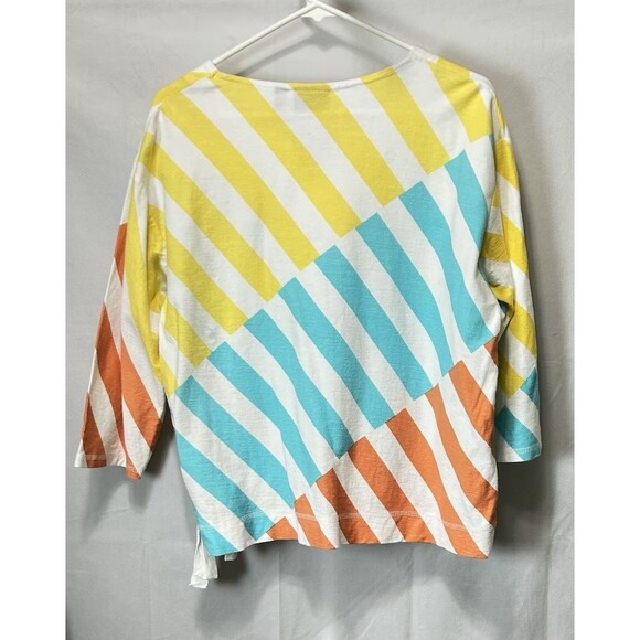 Onque Casual Womens XL Nautical 3/4 Sleeve Top - Picture 5 of 8